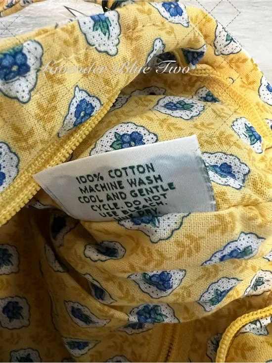 NEW Vintage VERA BRADLEY Elizabeth 1997 Hampton Zip Handles Yellow Blue Floral - Picture 12 of 14